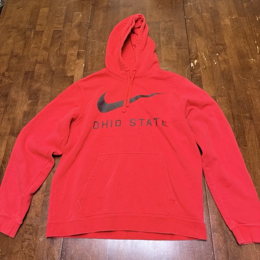 Ohio State Buckeyes Hoodie‎ Sweatshirt Club Fleece Mens Medium Red NCAA Football